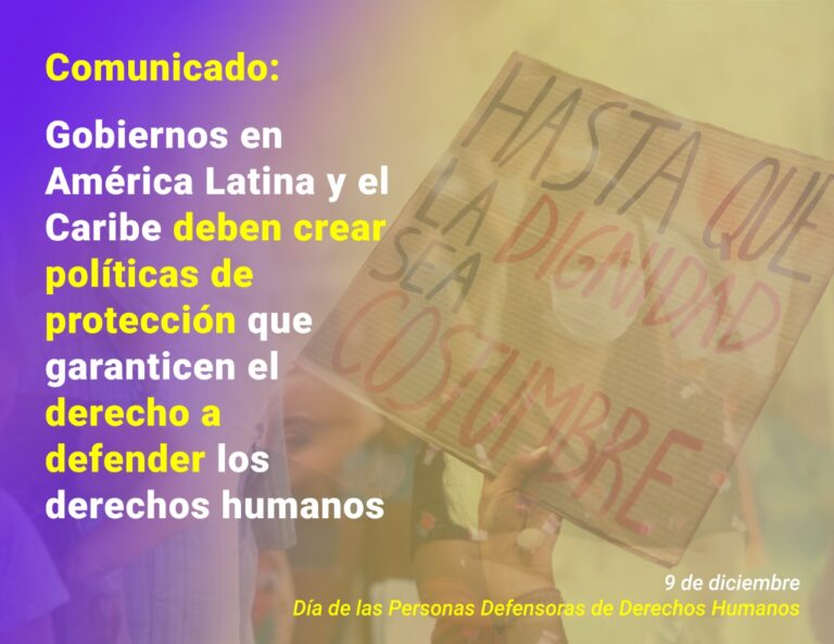 Pronunciamiento - Día de las personas defensoras de Derechos Humanos.