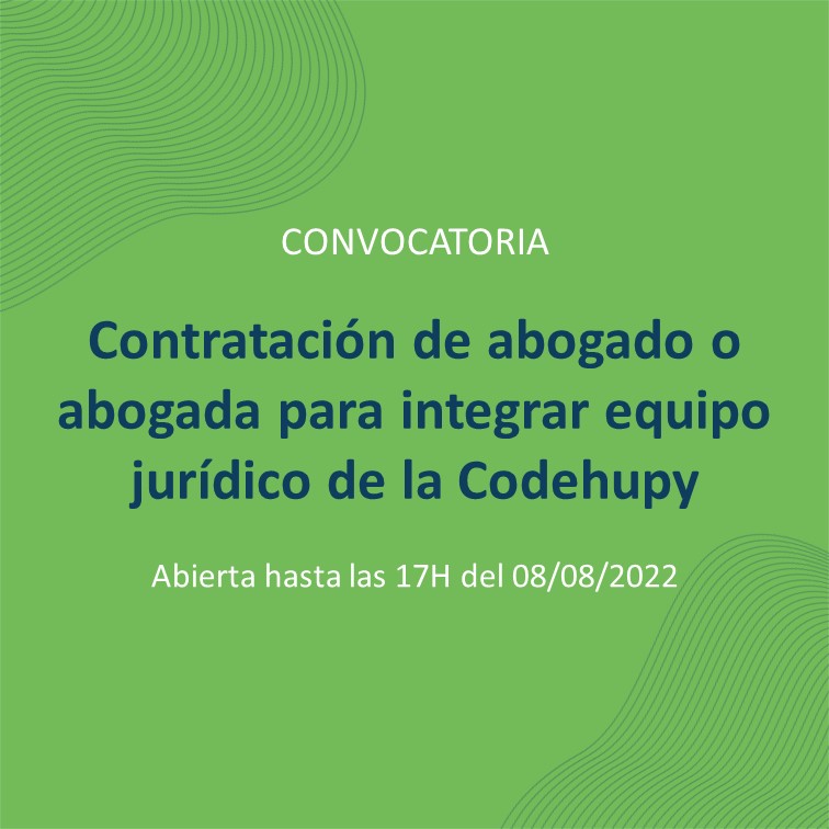 Convocatoria para contratación de abogada o abogado.